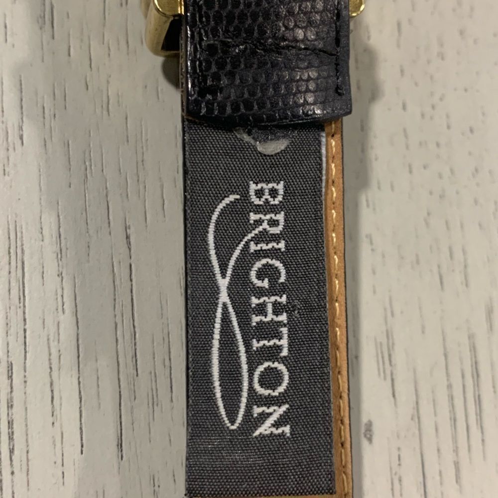Brighton Black Leather Belt with Gold and Silver Buckle - Picture 9 of 12